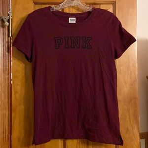 PINK t shirt Maroon size Small